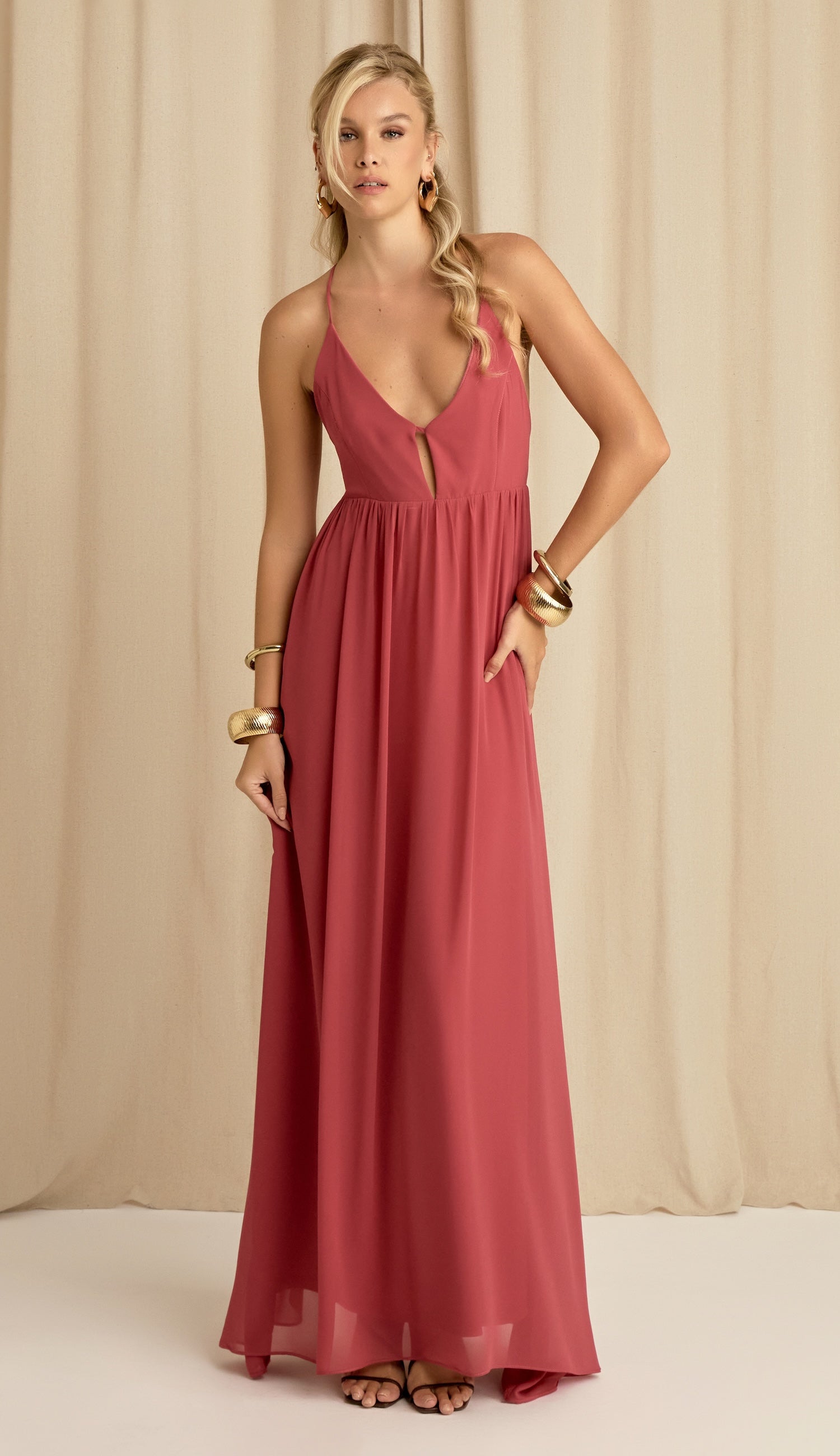 Vestido Demi Marsala