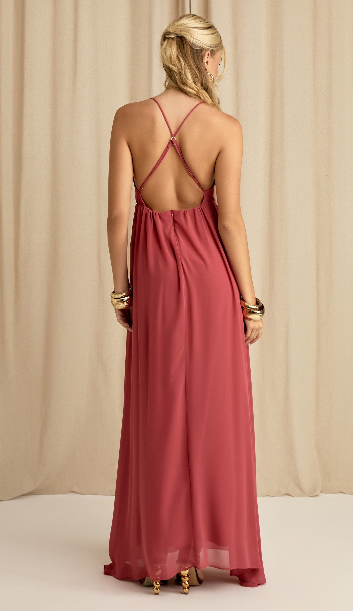 Vestido Demi Marsala