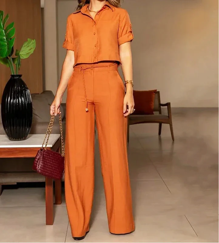 Conjunto Feminino Duas Peças Manga Curta