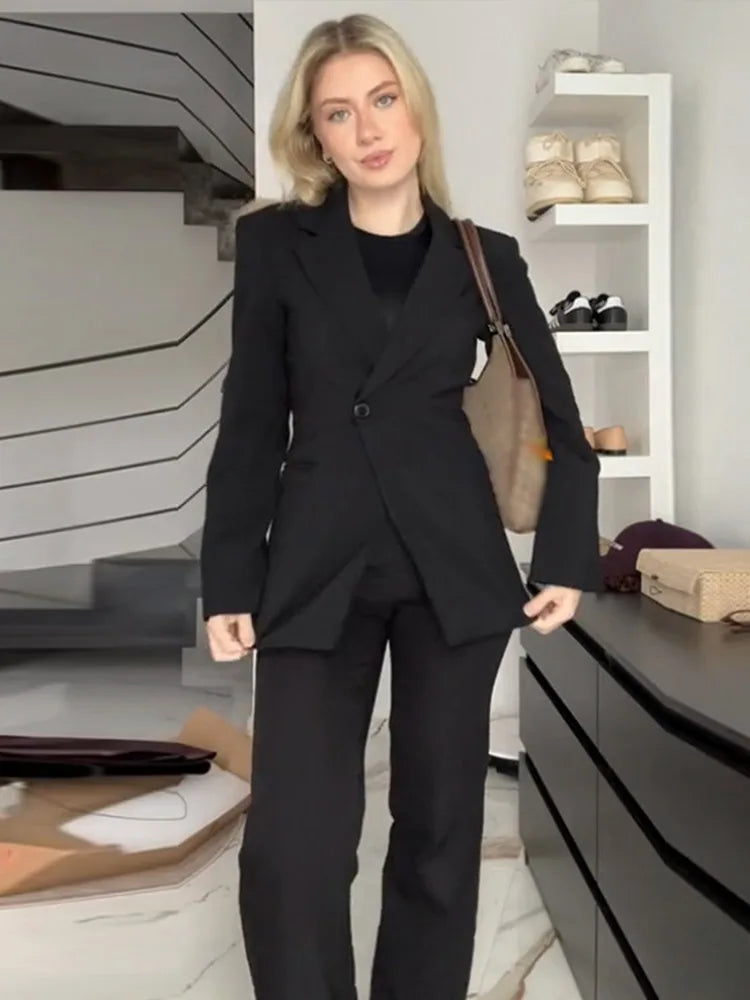 Blazer Feminino Lapela um Botão