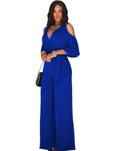 Macacão Feminino Decote V Perna Larga