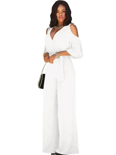 Macacão Feminino Decote V Perna Larga