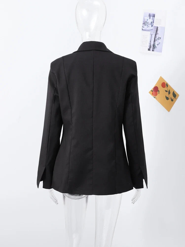 Blazer Feminino Lapela um Botão