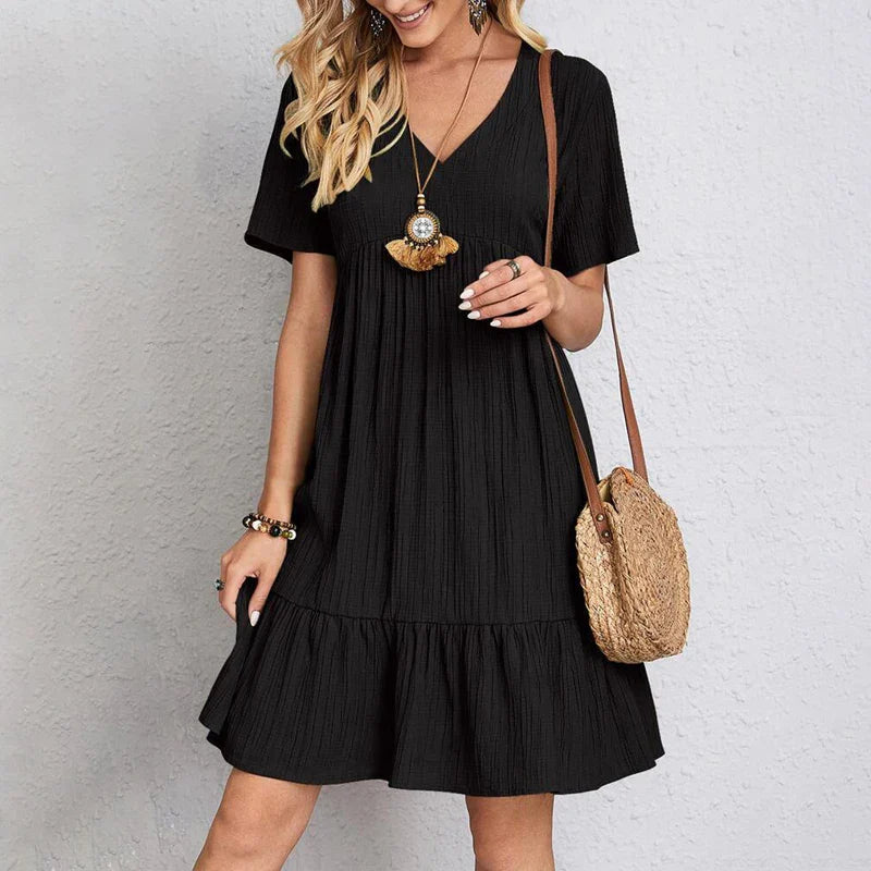 Vestido Feminino Midi Manga Babado