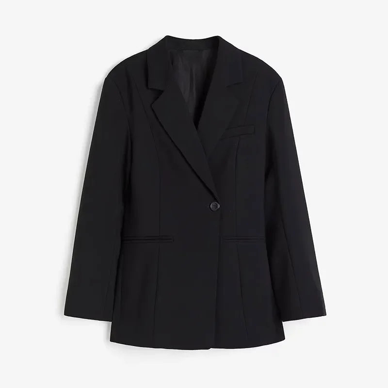 Blazer Feminino Lapela um Botão