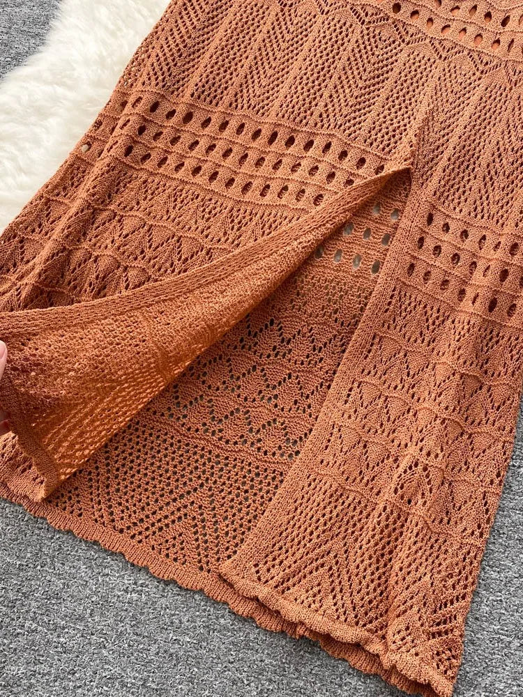 Conjunto Feminino Tricot Regata e Saia