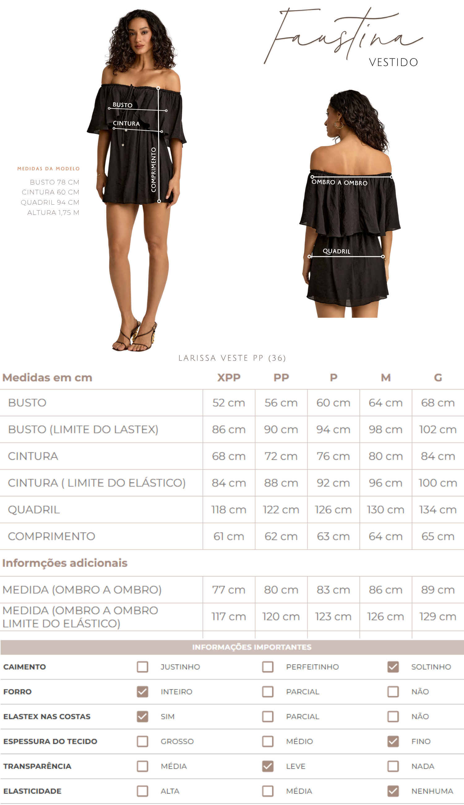 Vestido Faustina Preto