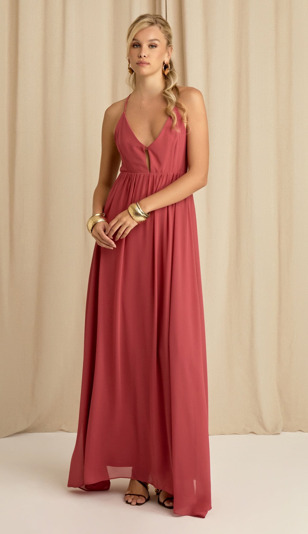 Vestido Demi Marsala