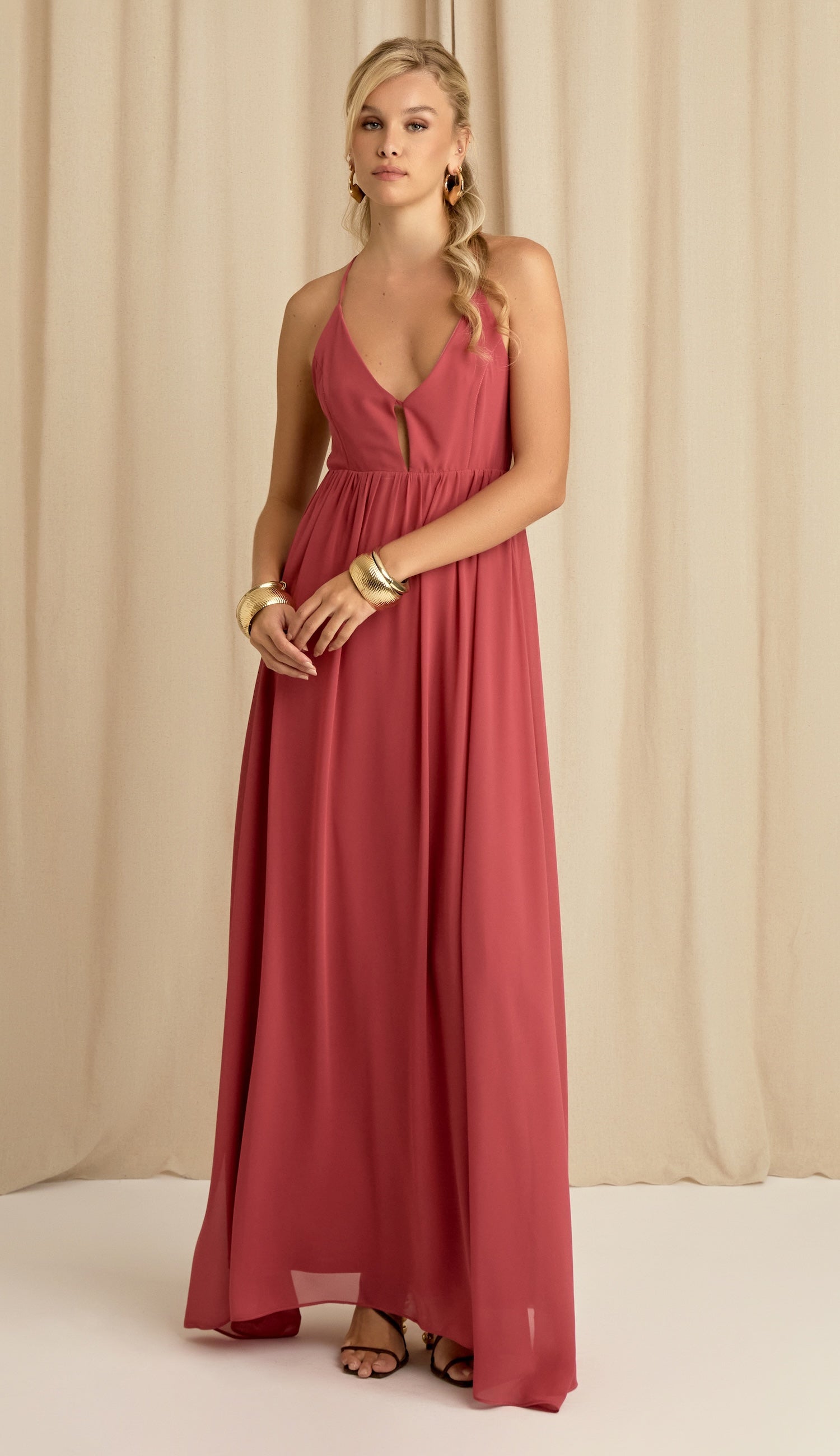 Vestido Demi Marsala