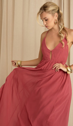 Vestido Demi Marsala