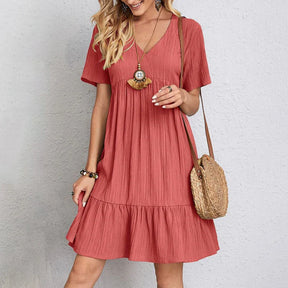 Vestido Feminino Midi Manga Babado