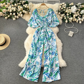 Macacão Feminino com Decote em V Cintura Fina