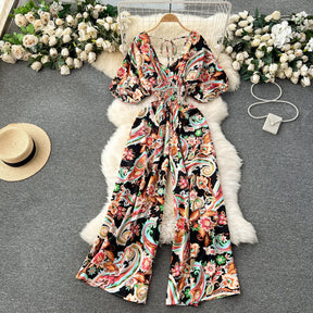 Macacão Feminino com Decote em V Cintura Fina