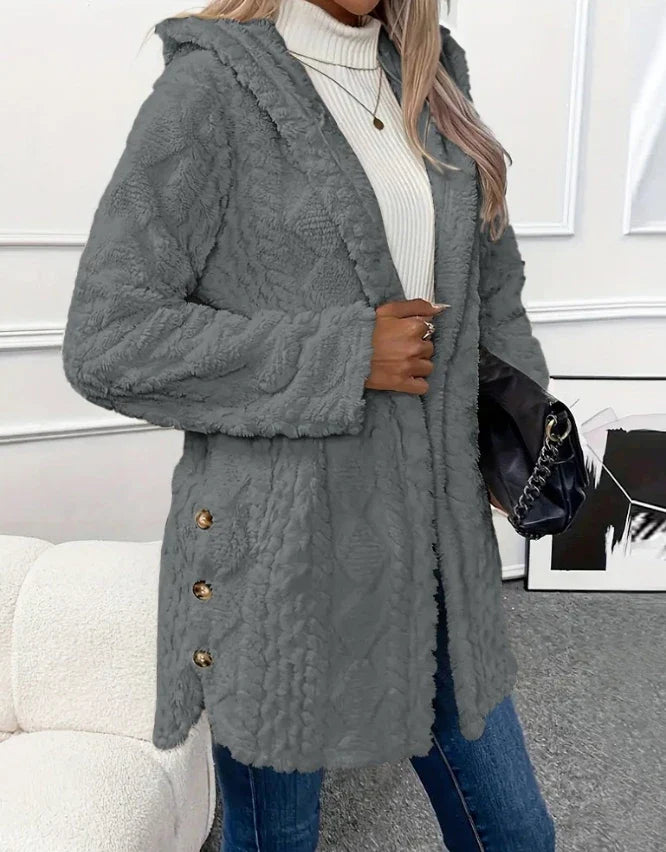 Casaco Feminino de Lã Texturizado