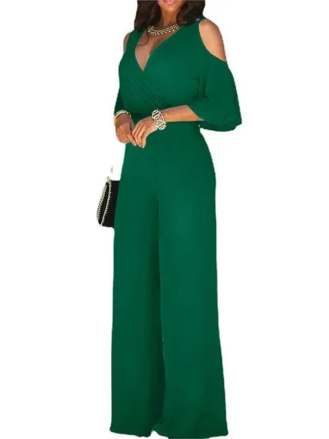 Macacão Feminino Decote V Perna Larga