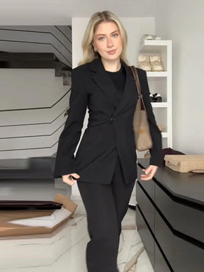 Blazer Feminino Lapela um Botão