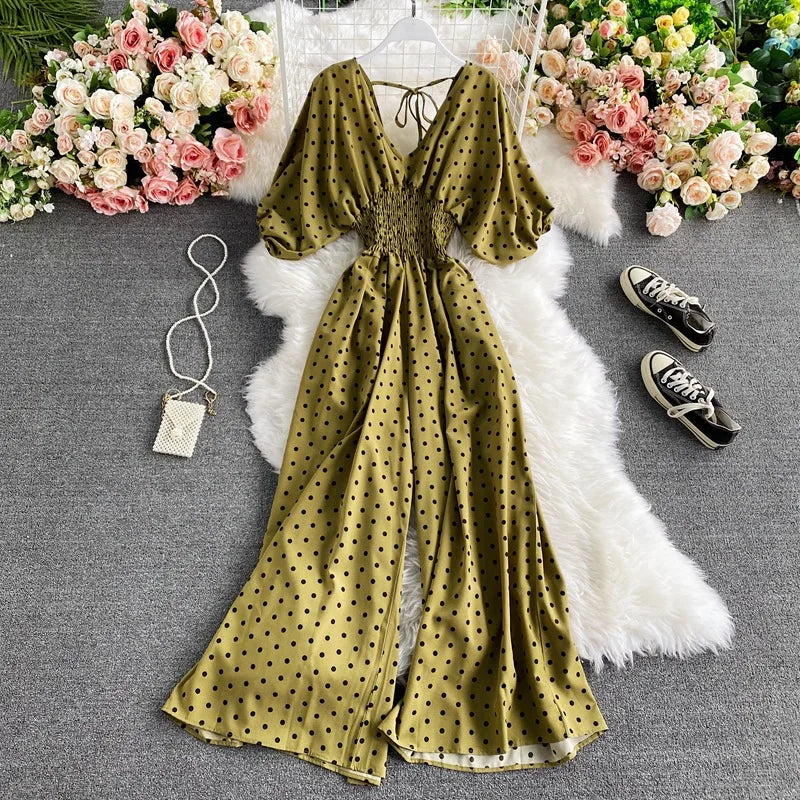 Macacão Feminino com Decote em V Cintura Fina