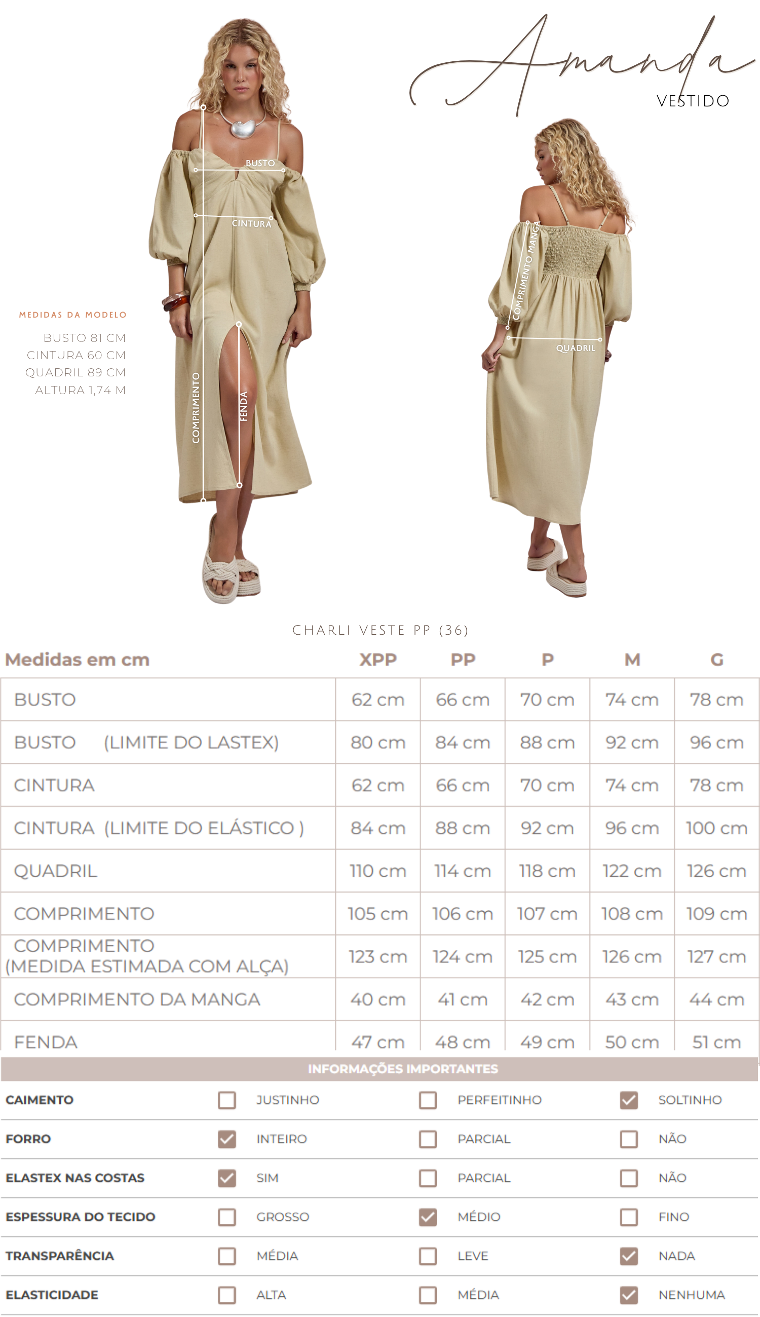 Vestido Amanda Manteiga