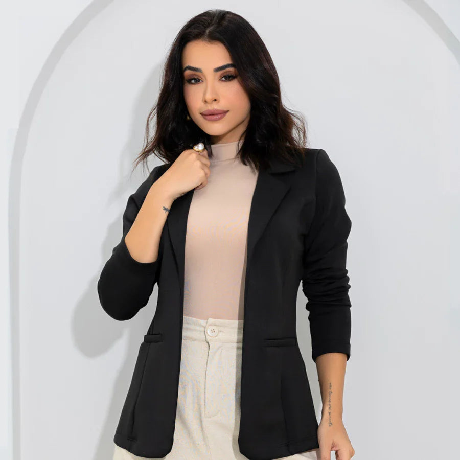 Blazer Feminino Alfaiataria com Bolsos
