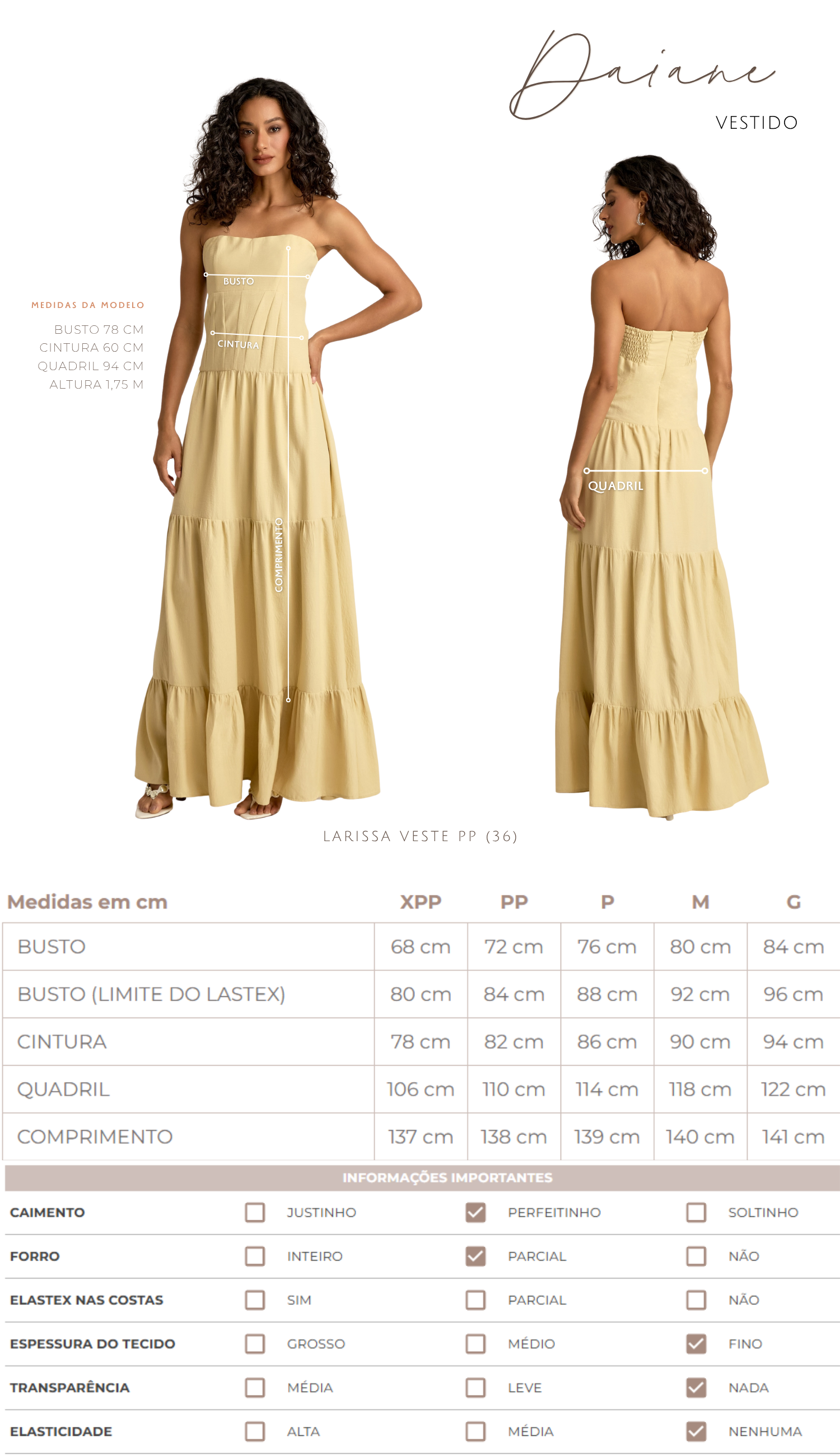 Vestido Daiane Manteiga